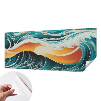 Papel de parede autocolante com padrão de ondas abstratas