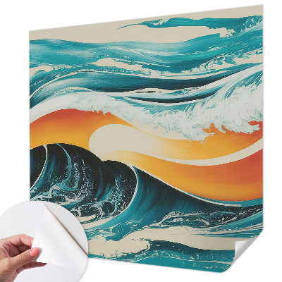 Papel de parede autocolante com padrão de ondas abstratas