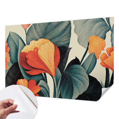 Papel de parede para criança com estampa de flores coloridas