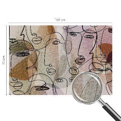 Papel de parede autocolante com estampa de faces lineares