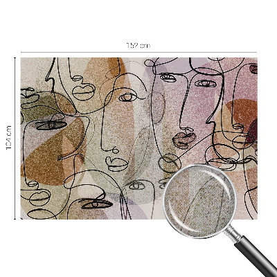 Papel de parede autocolante com estampa de faces lineares