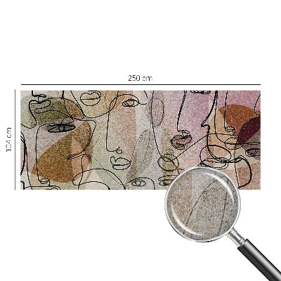 Papel de parede autocolante com estampa de faces lineares