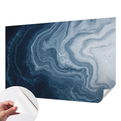 Autocolante de parede fotográfico com padrão de ondas azuis