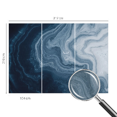 Autocolante de parede fotográfico com padrão de ondas azuis