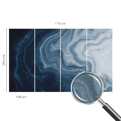 Autocolante de parede fotográfico com padrão de ondas azuis