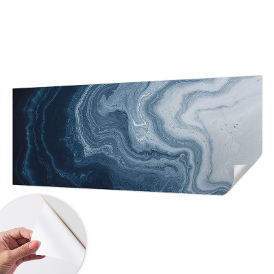 Autocolante de parede fotográfico com padrão de ondas azuis