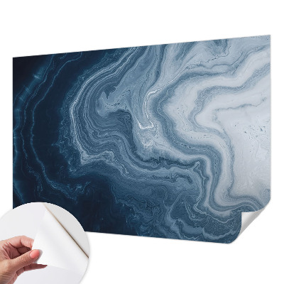 Autocolante de parede fotográfico com padrão de ondas azuis