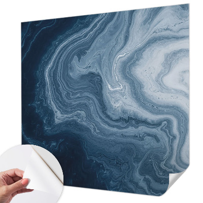 Autocolante de parede fotográfico com padrão de ondas azuis