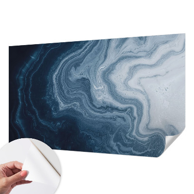 Autocolante de parede fotográfico com padrão de ondas azuis