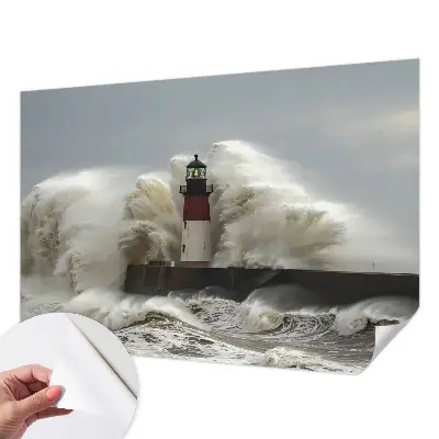 Papel de parede para criança com estampa de ondas do mar