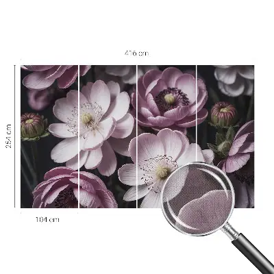 Papel de parede autocolante para sala com padrão floral elegante