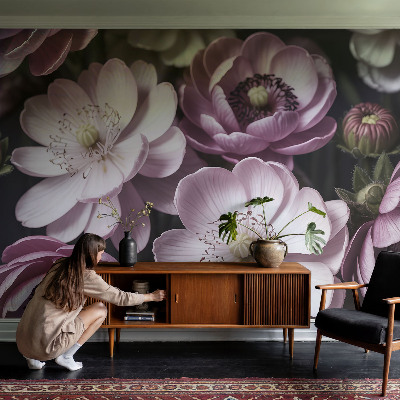 Papel de parede autocolante para sala Elegância floral