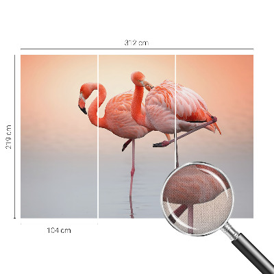 Papel de parede infantil flamingos delicados