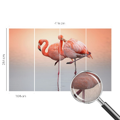 Papel de parede infantil flamingos delicados
