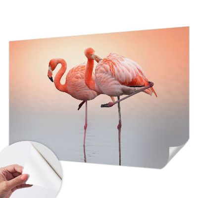 Papel de parede infantil flamingos delicados
