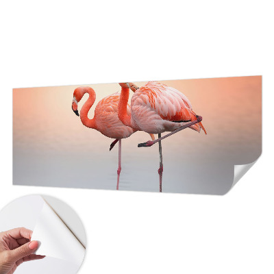 Papel de parede infantil flamingos delicados