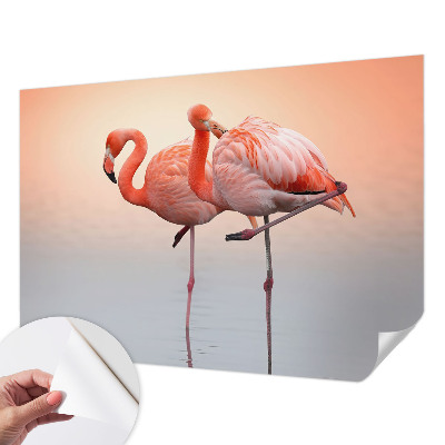 Papel de parede infantil flamingos delicados