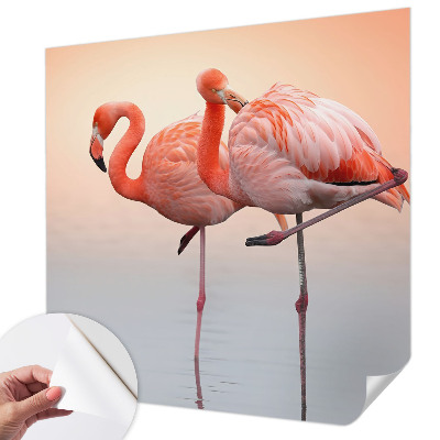 Papel de parede infantil flamingos delicados