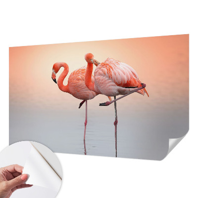 Papel de parede infantil flamingos delicados