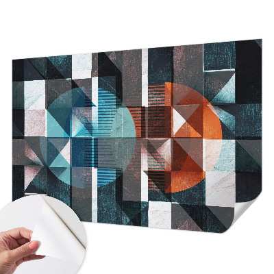 Papel de parede autocolante para quarto com padrão de formas abstratas