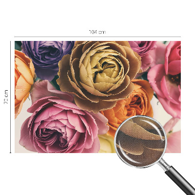 Papel de parede autocolante para quarto Rosas coloridas