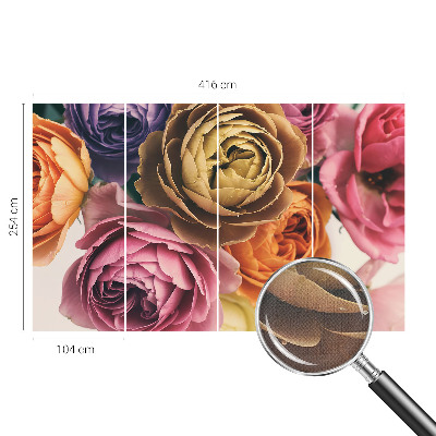 Papel de parede autocolante para quarto Rosas coloridas