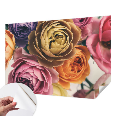 Papel de parede autocolante para quarto Rosas coloridas