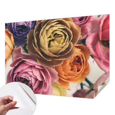 Papel de parede autocolante para quarto Rosas coloridas