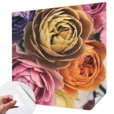 Papel de parede autocolante para quarto Rosas coloridas