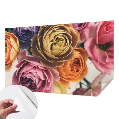 Papel de parede autocolante para quarto Rosas coloridas