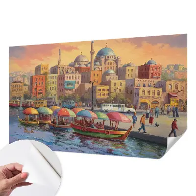 Papel de parede para criança com estampa de costa urbana