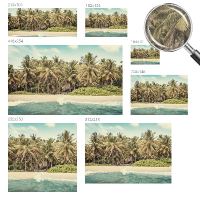 Papel de parede autocolante para sala com estampado de praia tropical