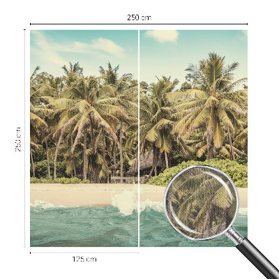 Papel de parede autocolante para sala com estampado de praia tropical