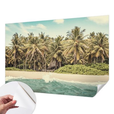 Papel de parede autocolante para sala Praia tropical
