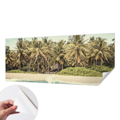 Papel de parede autocolante para sala com estampado de praia tropical
