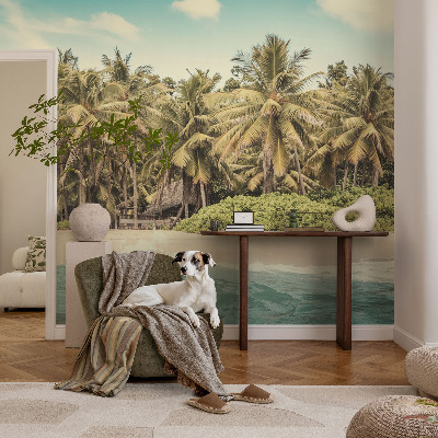 Papel de parede autocolante para sala Praia tropical
