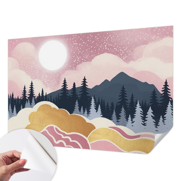 Papel de parede autocolante Pôr do Sol Rosa