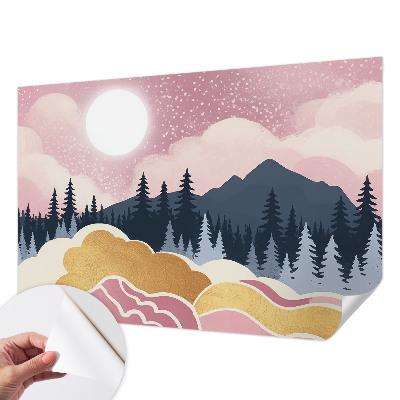 Papel de parede autocolante Pôr do Sol Rosa