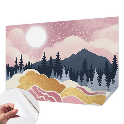 Papel de parede autocolante Pôr do Sol Rosa
