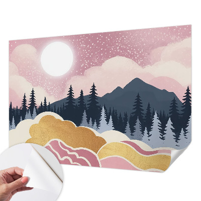 Papel de parede autocolante Pôr do Sol Rosa
