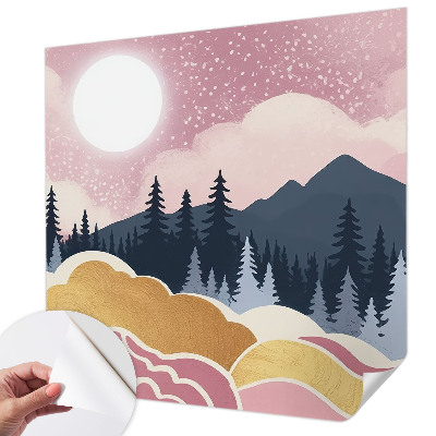 Papel de parede autocolante Pôr do Sol Rosa