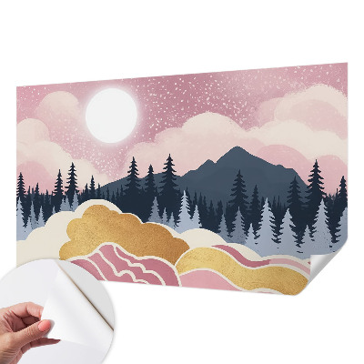 Papel de parede autocolante Pôr do Sol Rosa