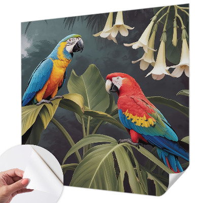 Papel de parede para criança papagaios coloridos