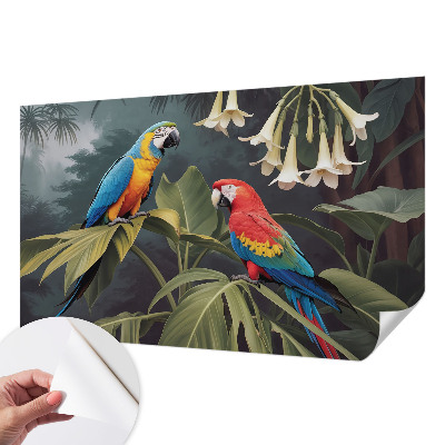 Papel de parede para criança papagaios coloridos