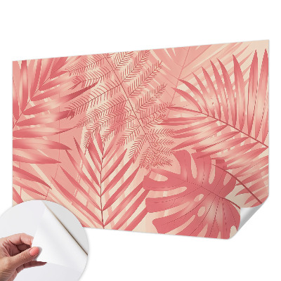 Papel de parede para criança com estampa de folhas tropicais