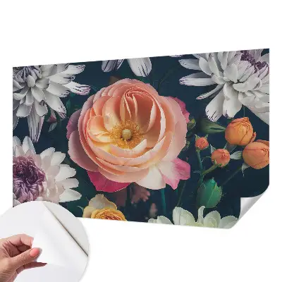 Papel de parede autocolante para quarto com padrão Harmonia floral para decoração de paredes