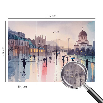 Papel de parede autocolante para quarto Uma caminhada na chuva