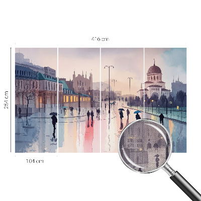 Papel de parede autocolante para quarto Uma caminhada na chuva