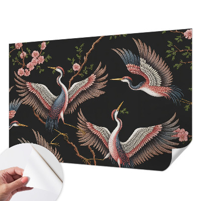 Papel de parede 3D com estampa floral