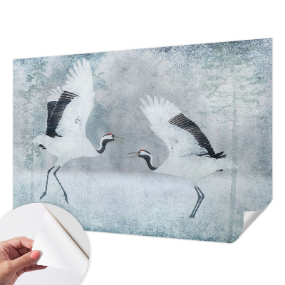 Papel de parede infantil guindastes harmoniosos
